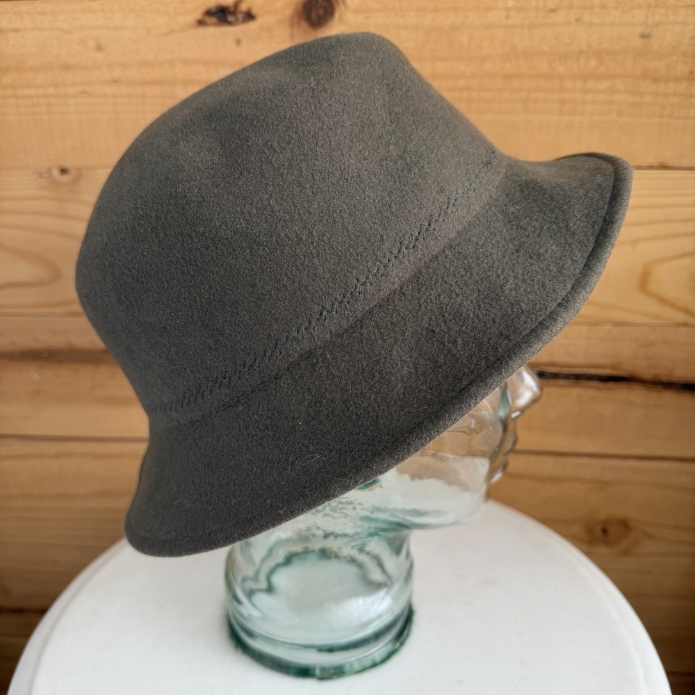 VTG Bailey Felted Hat Women's Western Zig Zag Boho Cottage Core Bucket Cloche